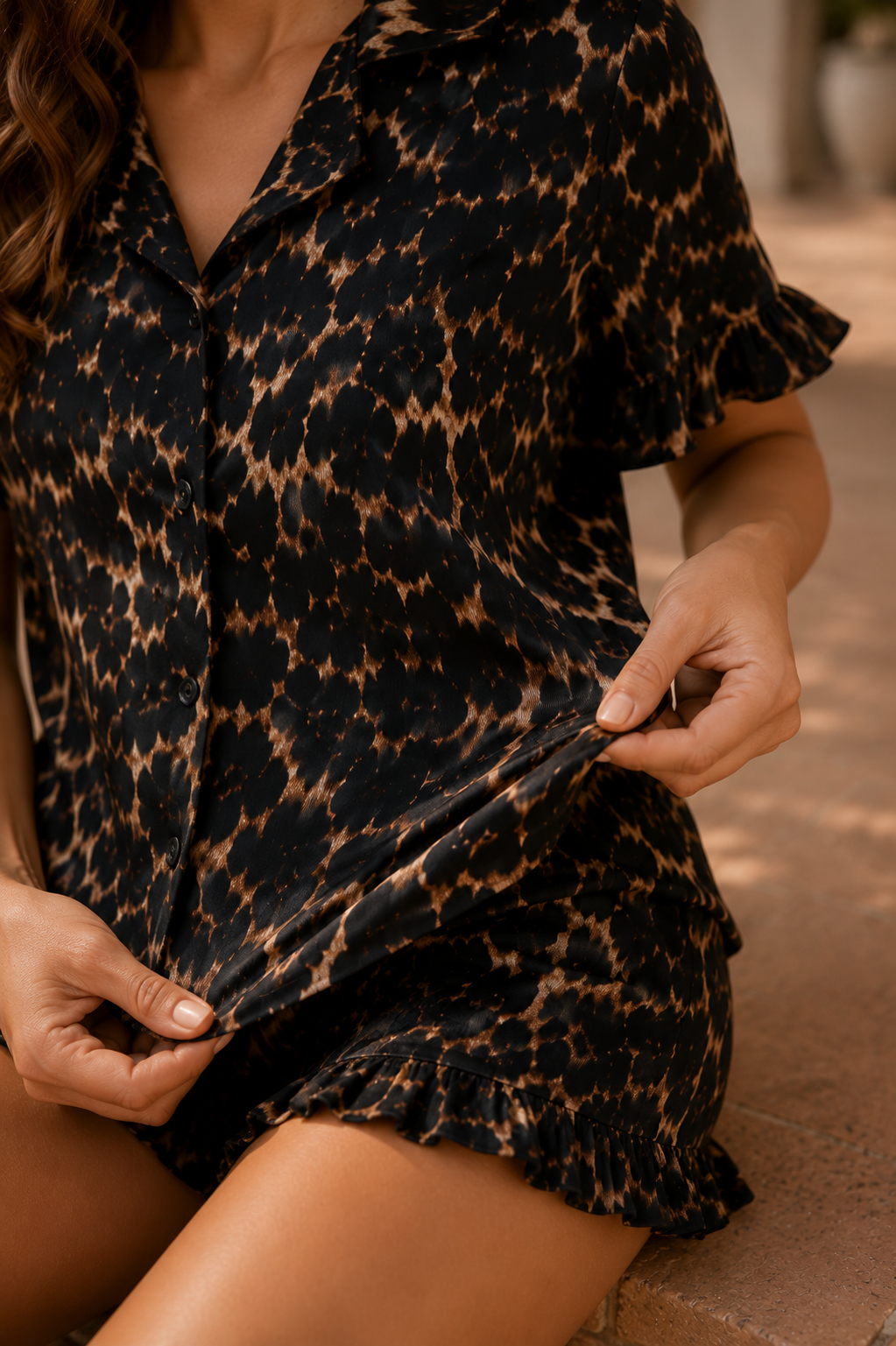 LUNESSA Leopar Desenli Şortlu Pijama Takımı